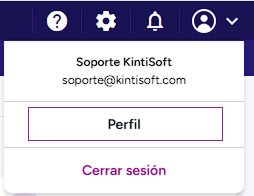 Opciones de la cuenta de KintiSoft